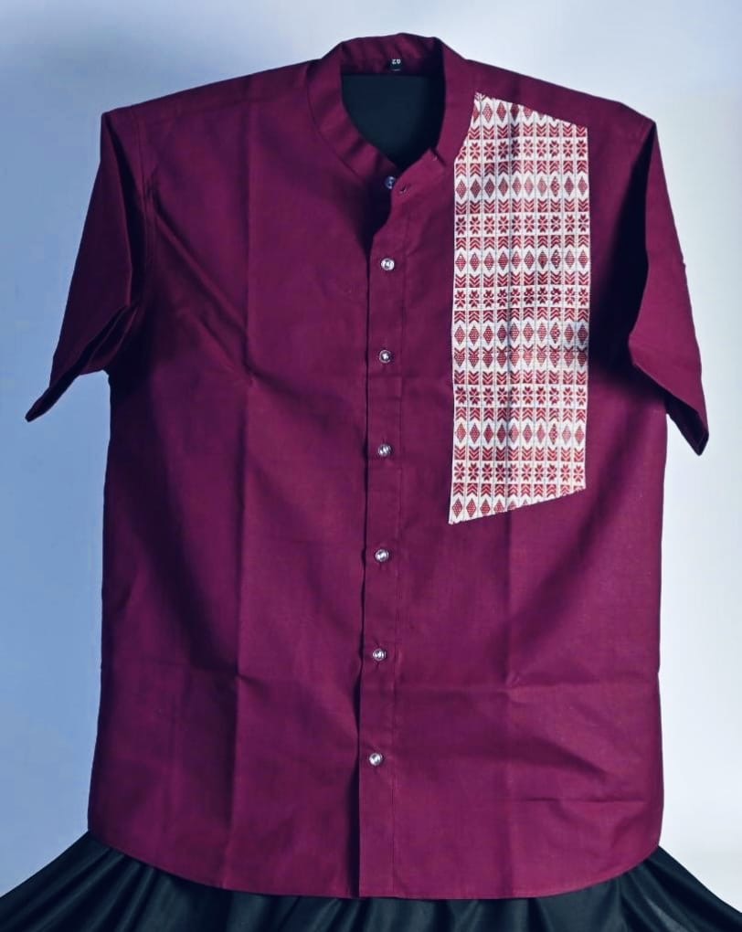MEN’S SHIRT WITH TRADITIONAL MOTIF OF ASSAM